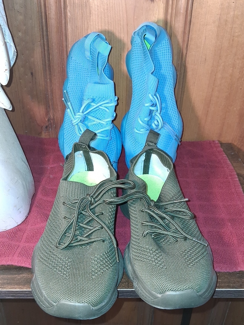 Blue & Olive Women's Knit Sneakers
